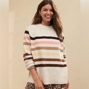 Aerie UnREAL Striped Crewneck Sweater